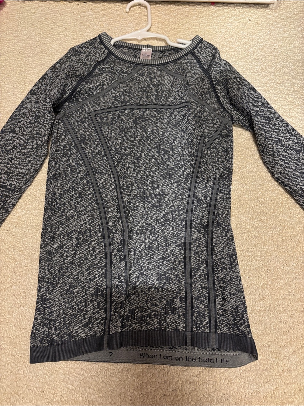 Ivivva Heathered Black & Gray Long Sleeve Athletic Top